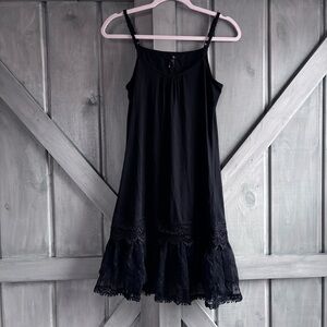 Anthropologie RYU Black Lace Dress Camisole Slop NEW Size S